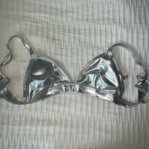 LIKE NEW Forever 21 Silver Metallic Bikini Top